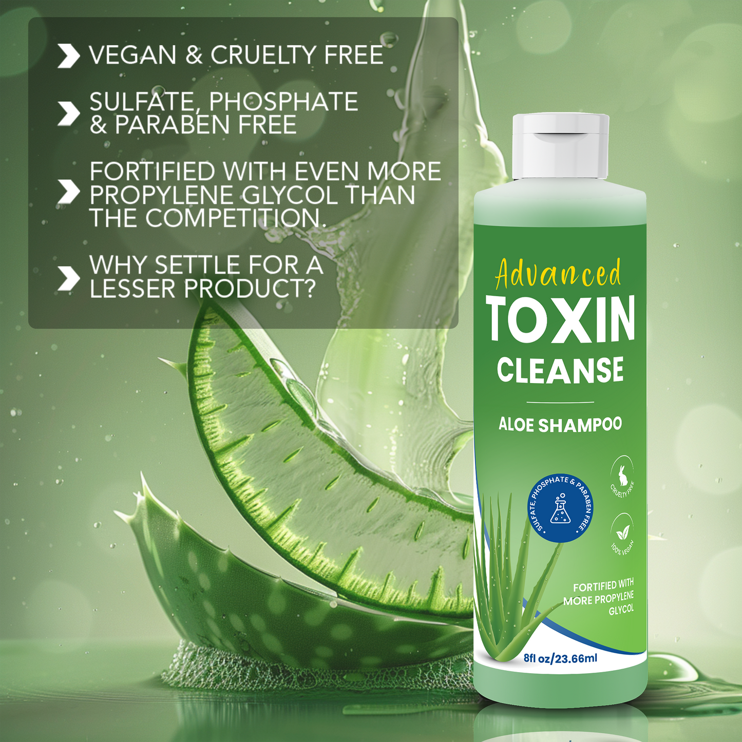 Advanced Toxin Cleanse Shampoo 8oz Bottle + Zydot Ultra Clean